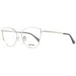 Max Mara Gold Women Glasses Frame in full-rim metal cat eye style with demo lenses, featuring a 54-17-135 size and 140mm frame width.