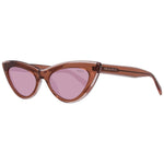 Emilio Pucci Brown Women Sunglass with brown plastic frame, gradient burgundy lenses, cat eye style, and branded case included.