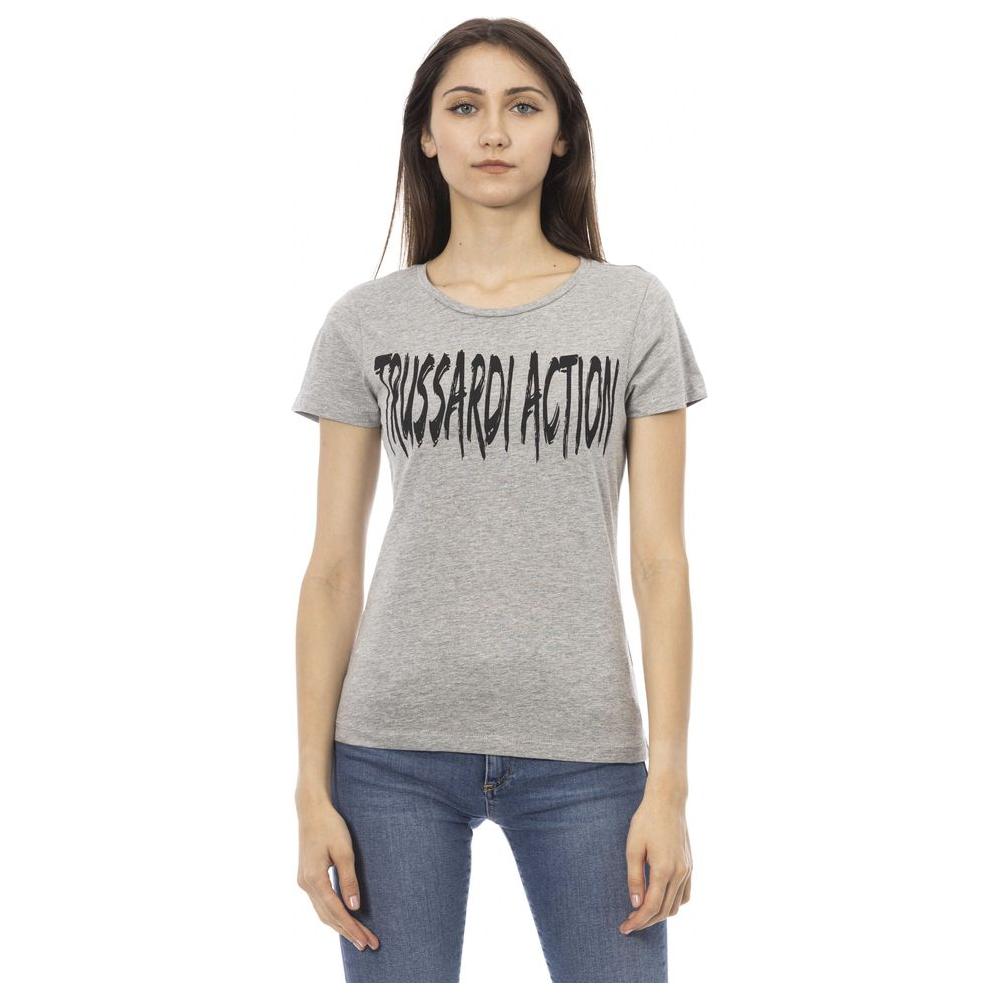 بلوزة نسائية من القطن باللون الرمادي من Trussardi Action