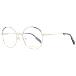 Emilio Pucci Gold Women Glasses Frame with full-rim metal frame and round design, includes branded case.