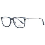 BMW glasses frame in blue with translucent rims and metal temples
