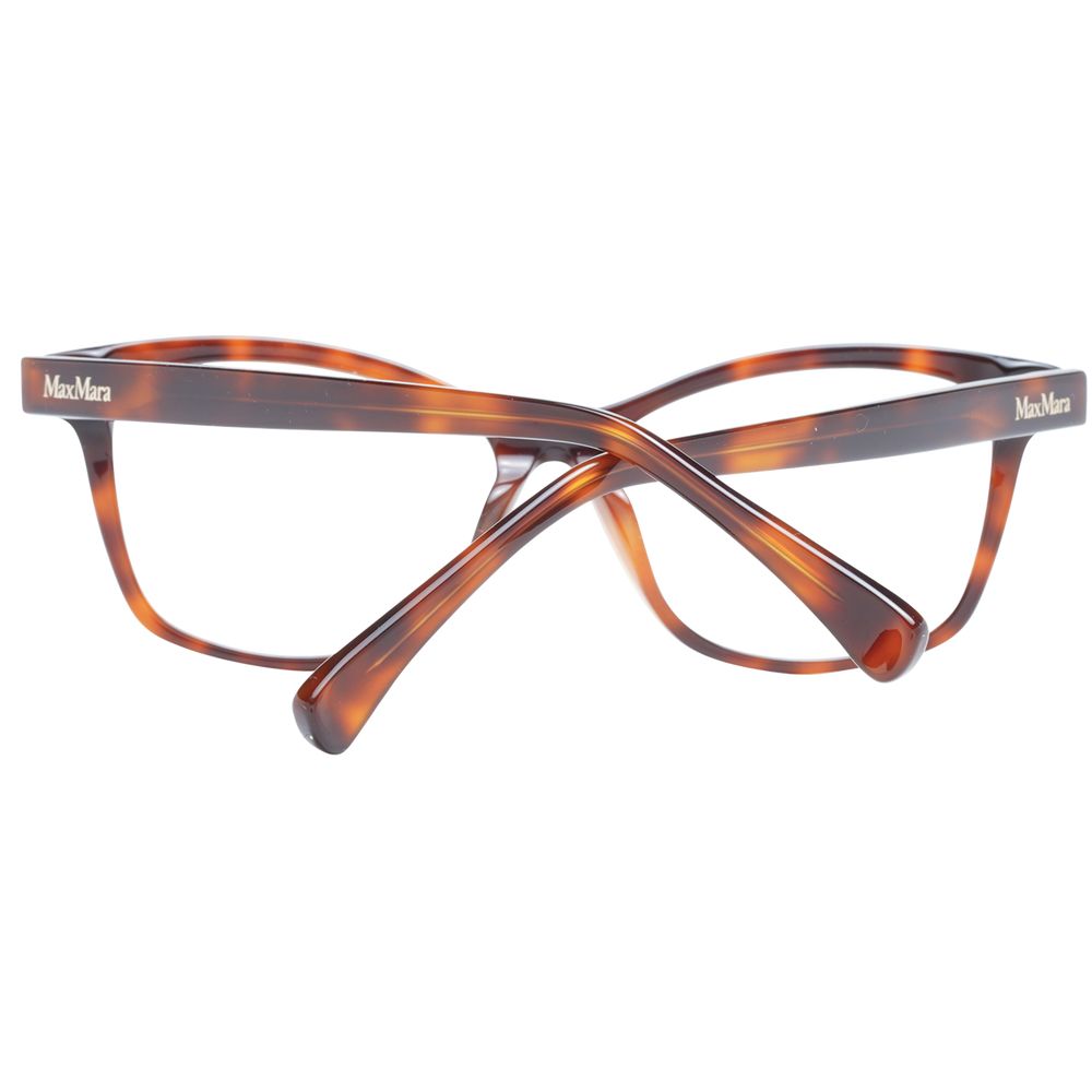 Max Mara Brown Women Glasses Frame with plastic full-rim butterfly style and 54-15-145 size.