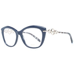 Emilio Pucci Blue Women Glasses Frame in full-rim plastic, size 55-16-140, with square style and demo lenses, includes branded case.