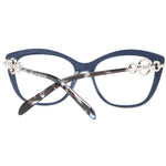 Emilio Pucci Blue Women Glasses Frame, square full-rim blue plastic frame with demo lenses, stylish eyewear with branded case included.