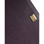 Dolce & Gabbana Elegant Leather Tablet Pouch in Rich Brown Dolce & Gabbana Dark Slate Gray