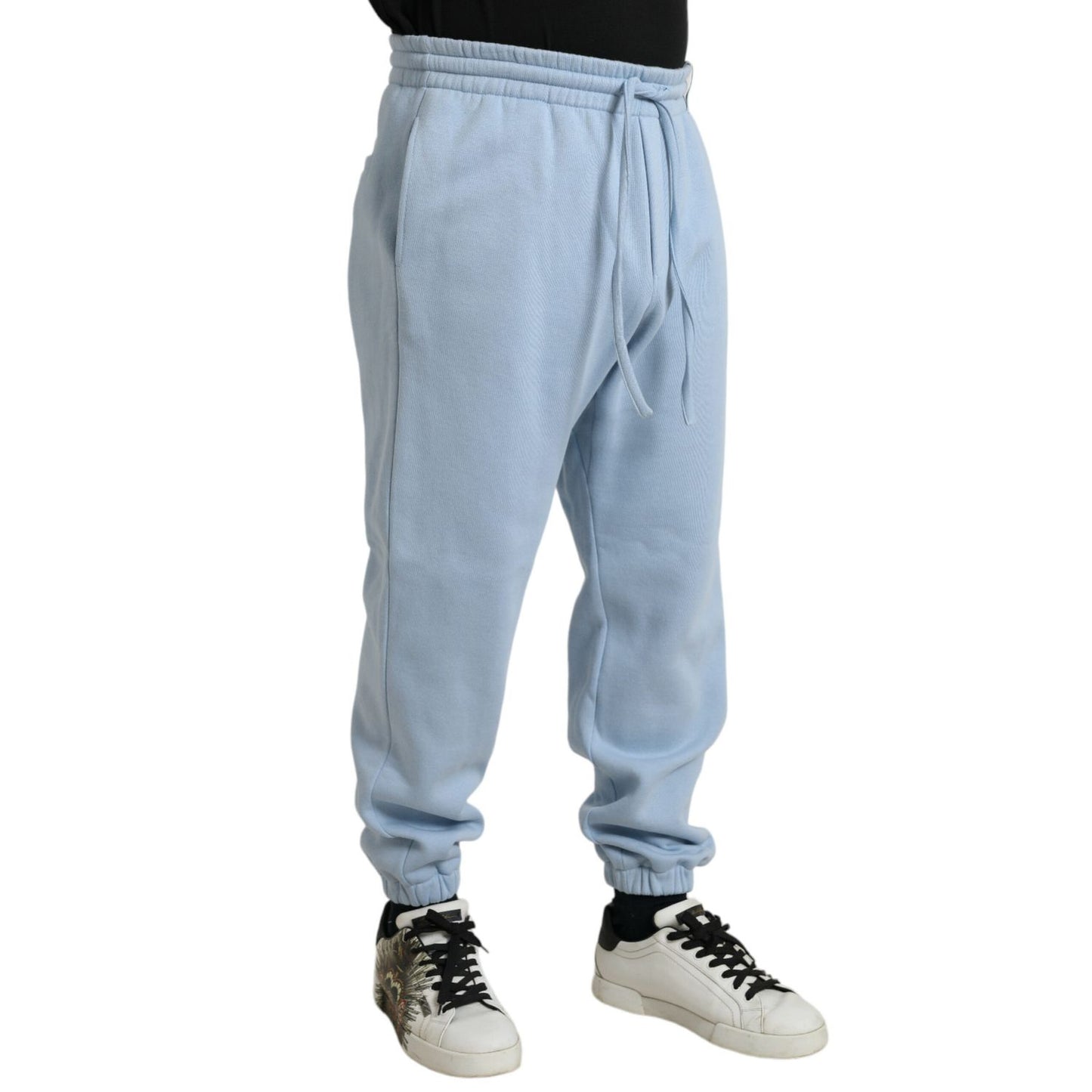 Dolce & Gabbana Light Blue Cotton Sweatpants Men Jogger Pants