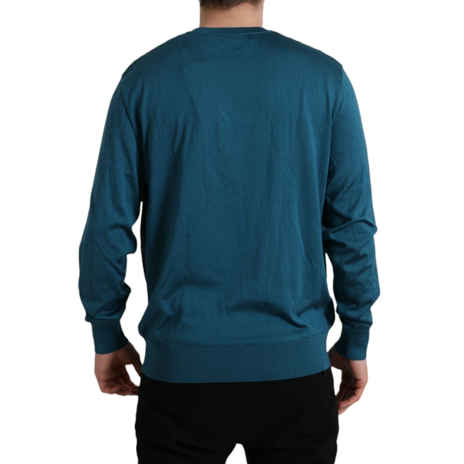 Dolce & Gabbana Green Peacock Feather Pullover Sweater
