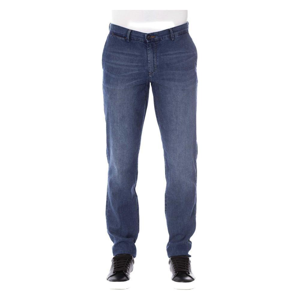 بنطلون جينز رجالي قطني أزرق من Trussardi Jeans