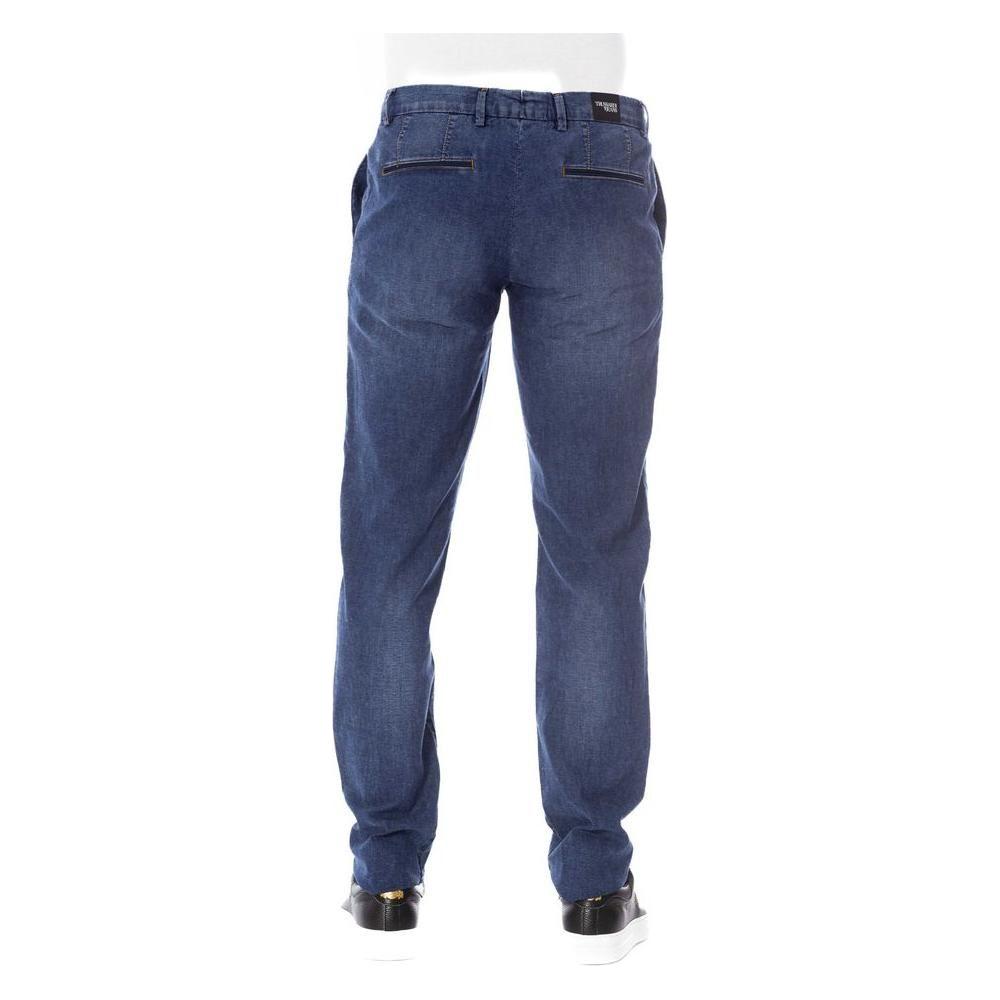 بنطلون جينز رجالي قطني أزرق من Trussardi Jeans