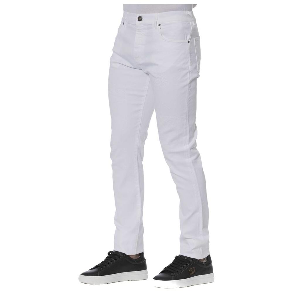 بنطلون جينز رجالي قطني أبيض من Trussardi Jeans
