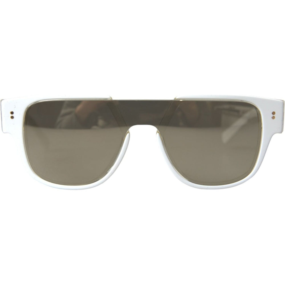 Dolce & Gabbana White Acetate Mirror Lenses DG4356 Sunglasses GLA1337
