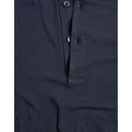 Dolce & Gabbana Blue Crown Patch Cotton Collared Men Polo T-shirt