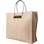 Balenciaga Pink Exotic Leather Embossed Cable Handle Shopper Tote Bag BAG1179