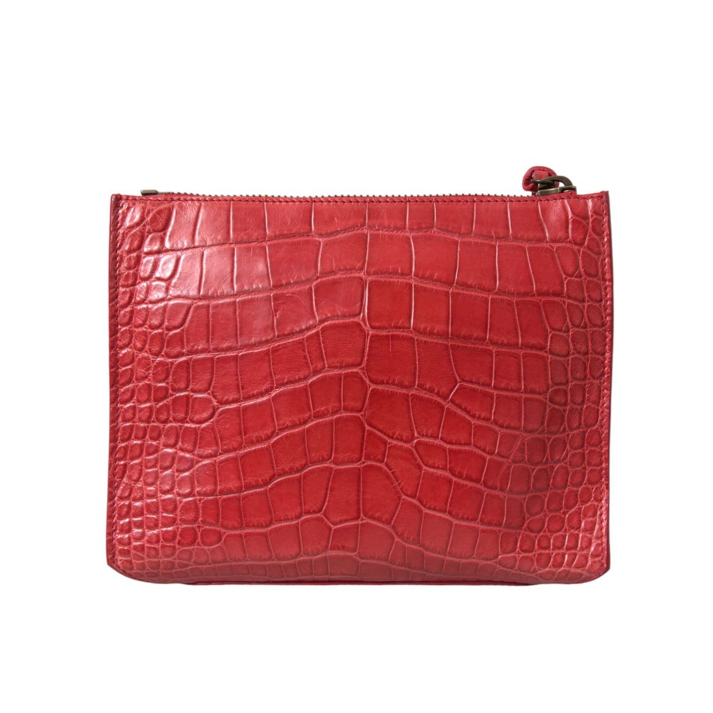 Balenciaga Red Exotic Skin Leather Classic Pouch Purse Wristlet Bag