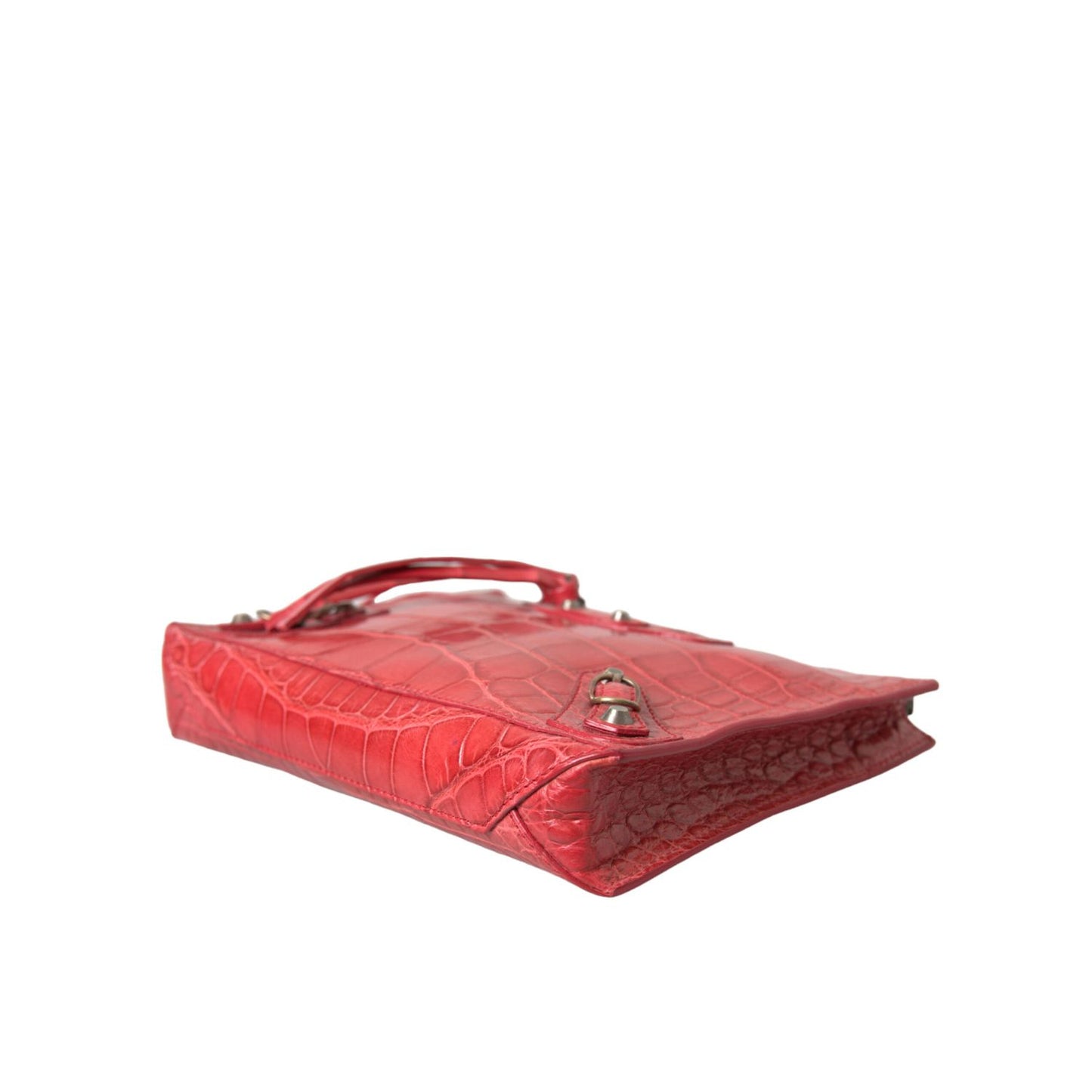 Balenciaga Red Exotic Skin Leather Classic Pouch Purse Wristlet Bag