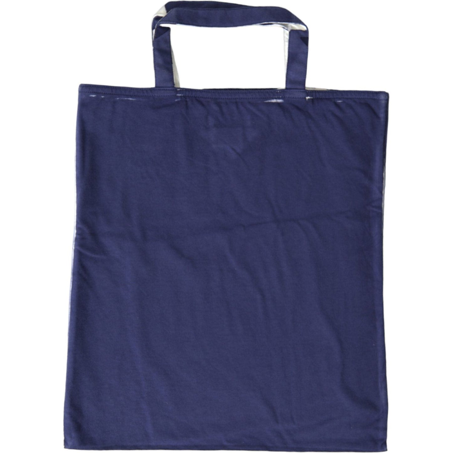Prada Blue Jersey Fabric Logo Shoulder Shopping Tote Shopping Bag
