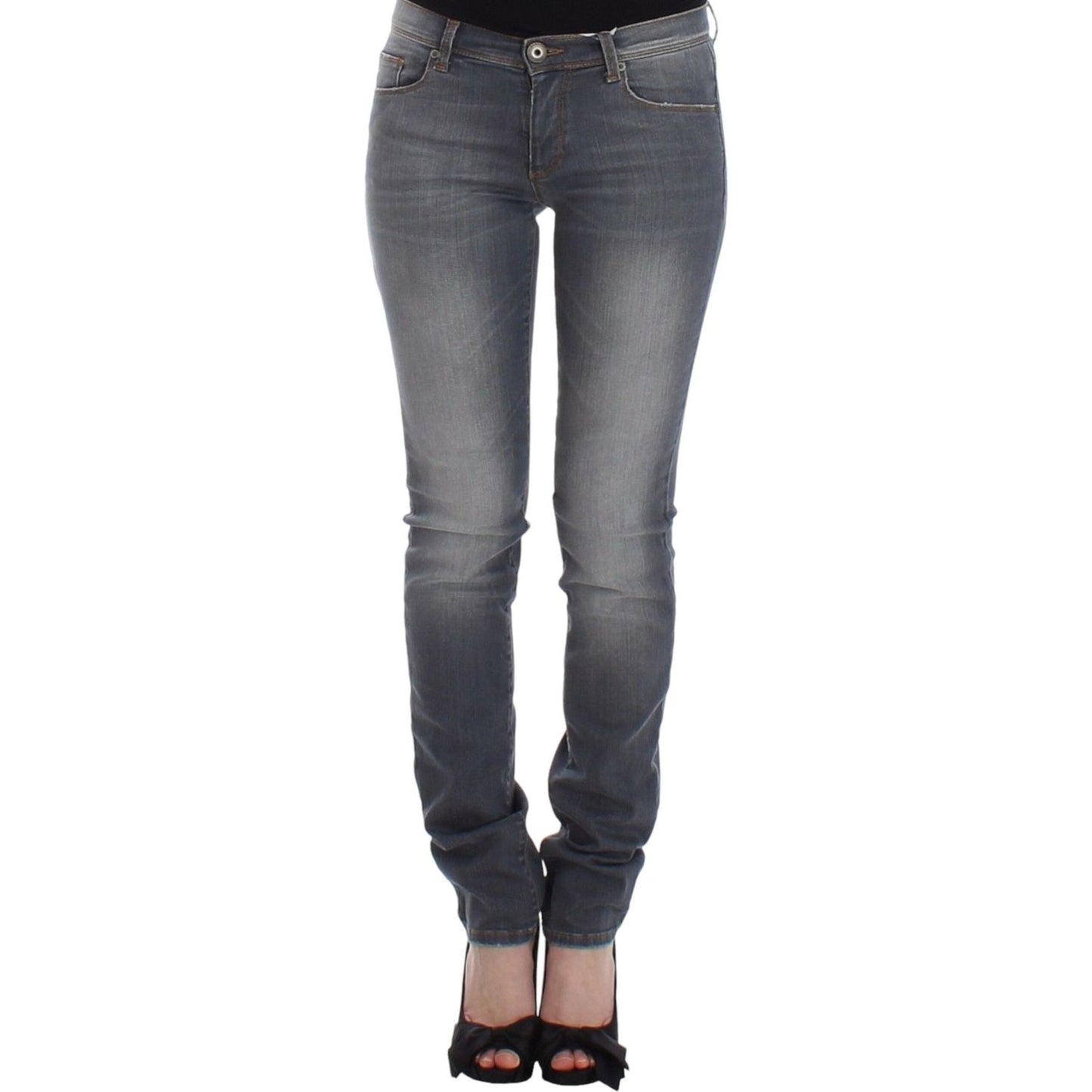 Ermanno Scervino Gray Slim Jeans Denim Pants Skinny Leg Stretch SIG12449-1
