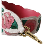Dolce & Gabbana White Floral Leather Accessory Shoulder Strap WMB312#