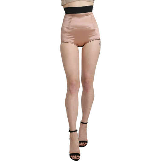 Dolce & Gabbana Beige Silk High Waist Mini Hot Pants Shorts SKI1392-40