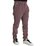 Dolce & Gabbana Purple Corduroy Cotton Stretch Skinny Pants Dolce & Gabbana Dim Gray