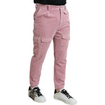 Dolce & Gabbana Pink Corduroy Cotton Stretch Skinny Cargo Jeans PAN75077-48