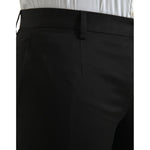 Dolce & Gabbana Black Cotton Stretch Skinny Dress Pants