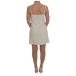 Dolce & Gabbana White Wool Stretch Brooch Shift Dress