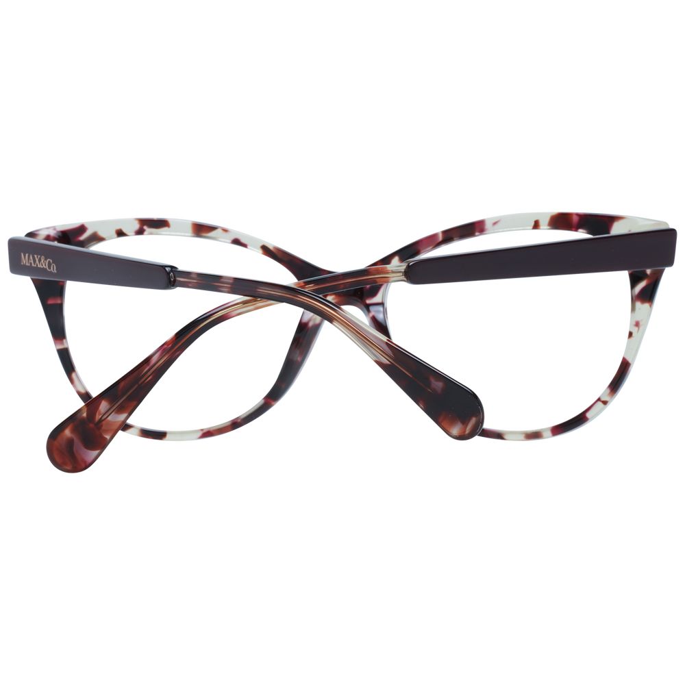 Max & Co Brown Women Glasses Frame in butterfly style with full-rim brown plastic frame, ideal for fashion-forward looks.
