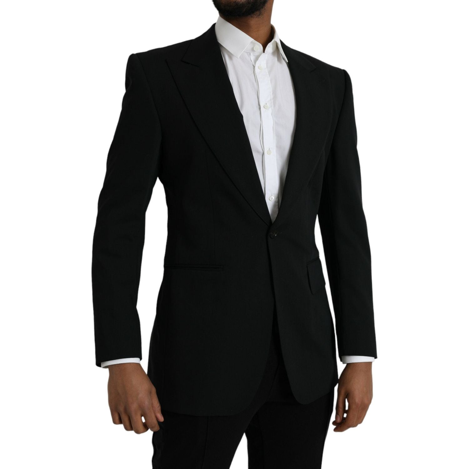 بليزر دولتشي آند غابانا من الصوف الأسود بصدر واحد