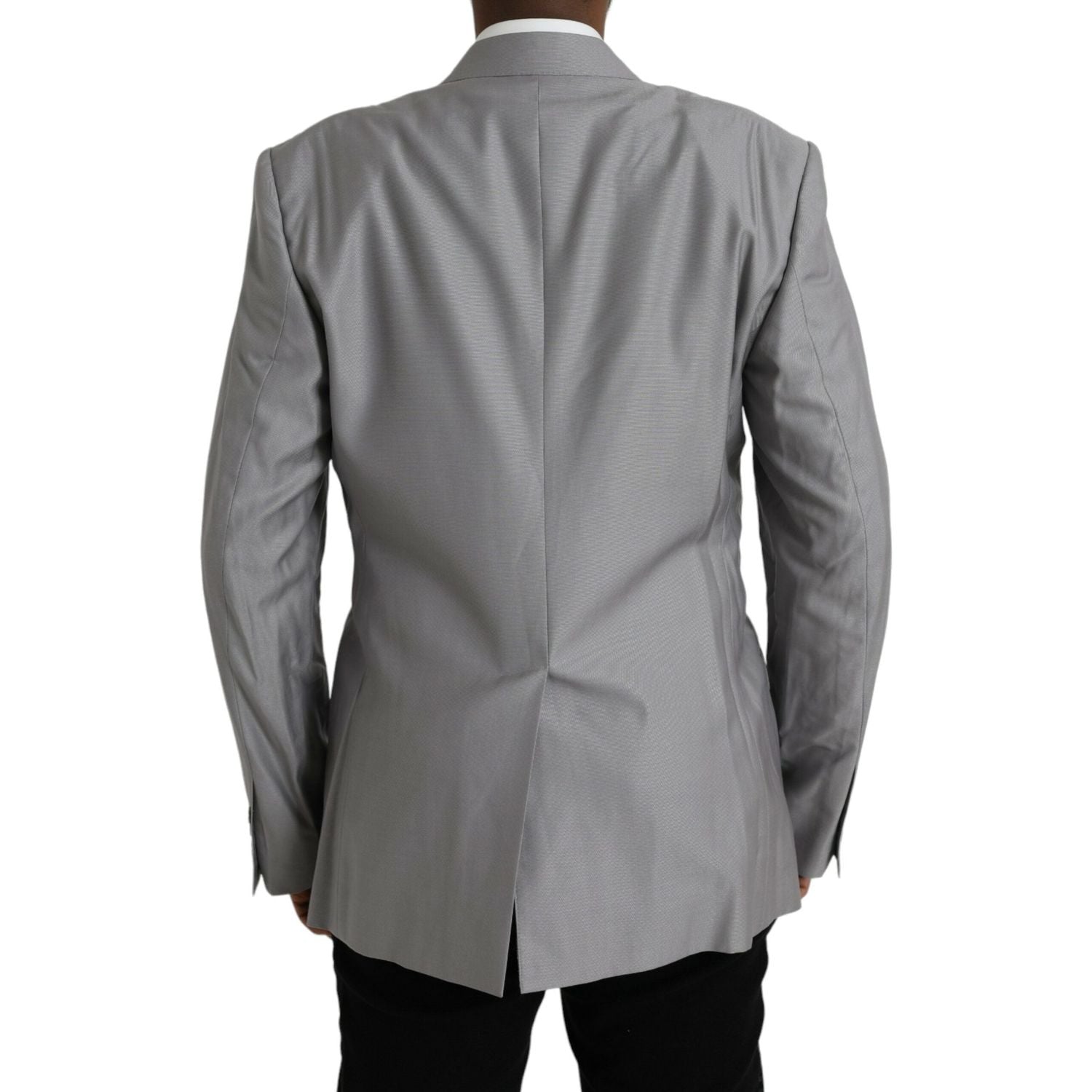 بليزر معطف من الصوف الرمادي بصدر واحد من دولتشي آند غابانا