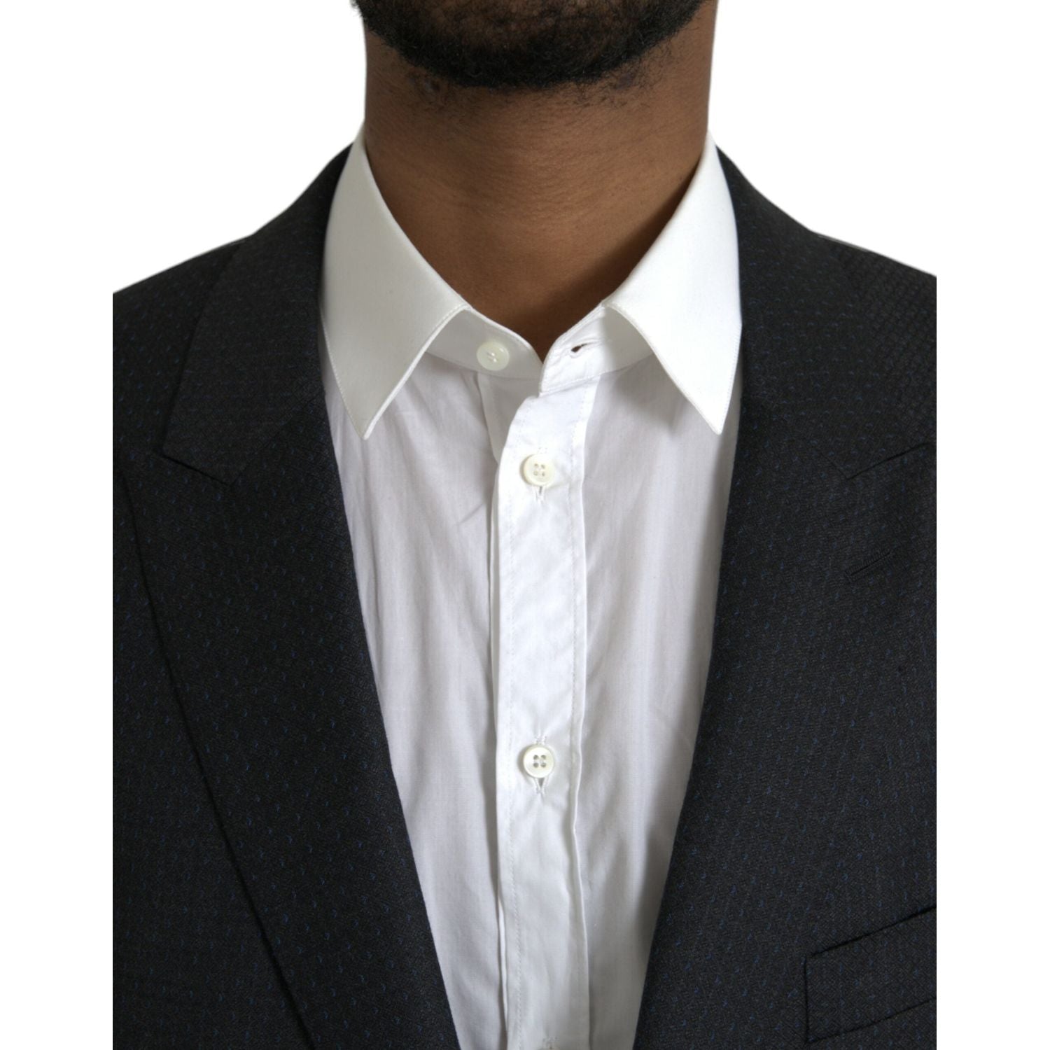 سترة مارتيني من الصوف الأسود بصدر واحد من دولتشي آند غابانا