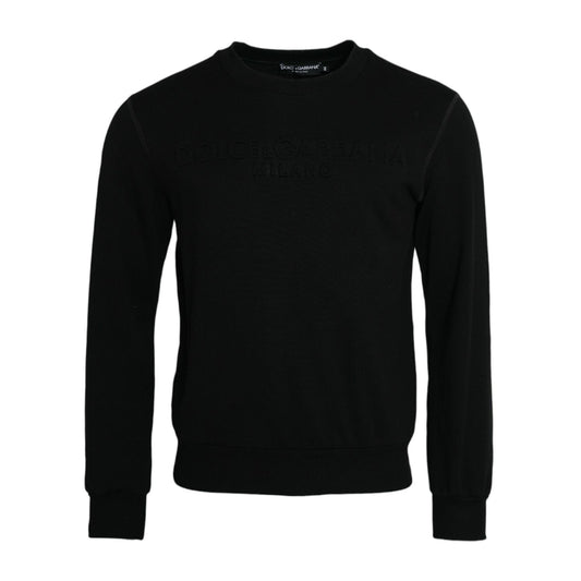 Dolce & Gabbana Black Cotton Long Sleeves Sweatshirt Sweater