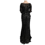 Dolce & Gabbana Black Cotton Silk Floral Long Dress Dresses