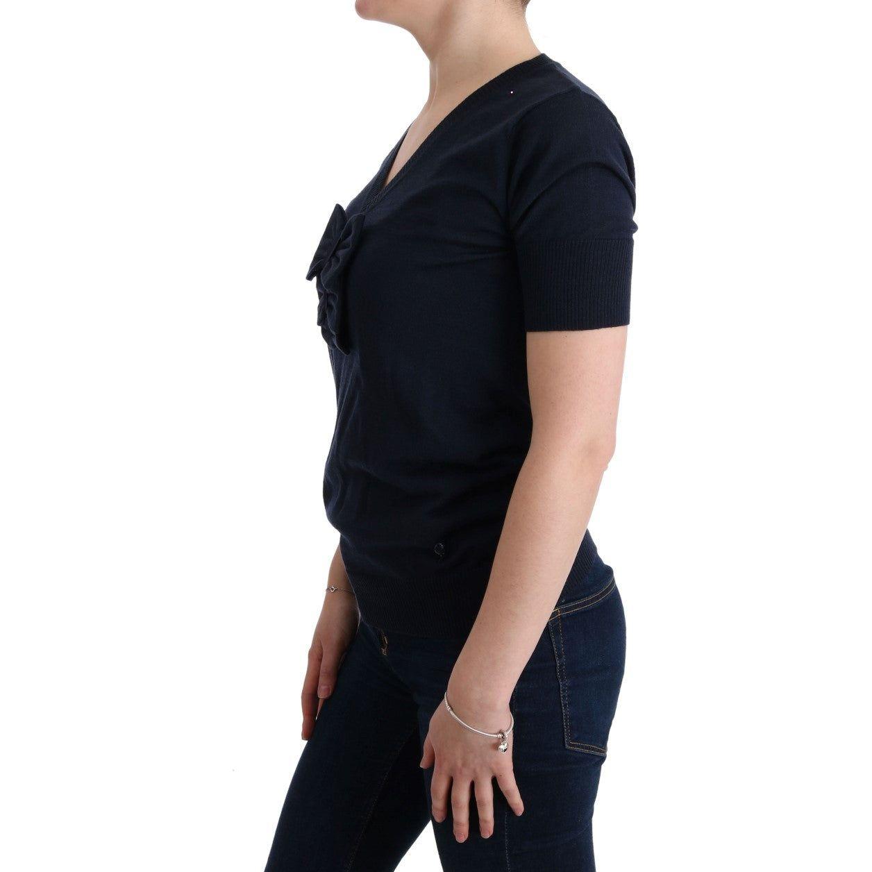 بلوزة صوفية زرقاء أنيقة من مارغي لو - أناقة يومية أنيقة