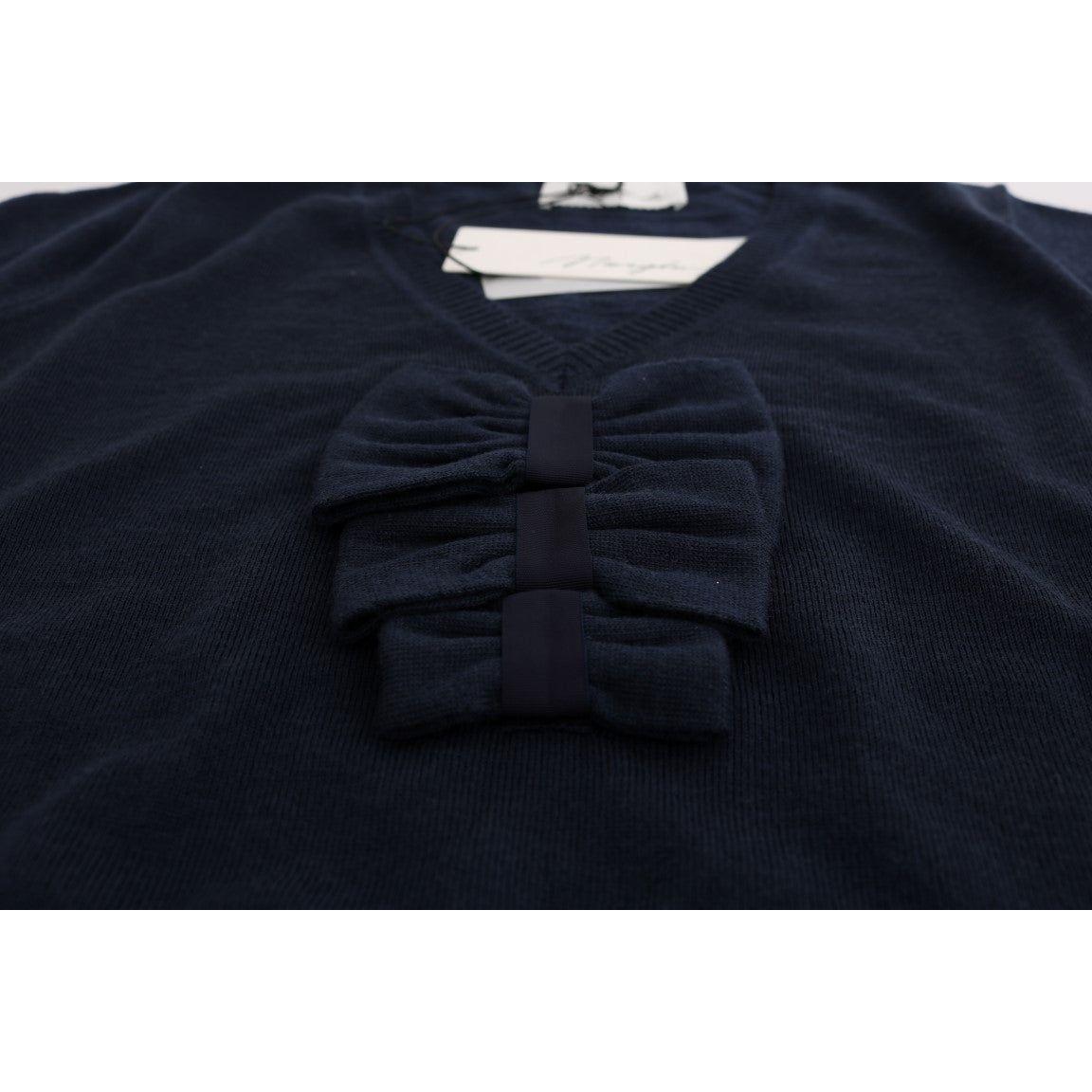 بلوزة صوفية زرقاء أنيقة من مارغي لو - أناقة يومية أنيقة