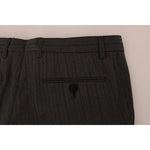 Dolce & Gabbana Elegant Gray Striped Wool Formal Trousers Dolce & Gabbana Gray