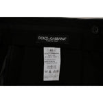 Dolce & Gabbana Elegant Gray Striped Wool Formal Trousers Dolce & Gabbana Black