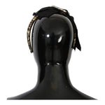 Dolce & Gabbana Black Crystal White Diadem Headband Tiara