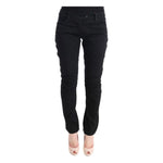 Ermanno Scervino Black Cotton Slim Fit Casual Pants Jeans & Pants
