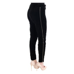 Ermanno Scervino Black Viscose Blend Velvet Cropped Pants Jeans & Pants