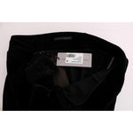 Ermanno Scervino Black Viscose Blend Velvet Cropped Pants Jeans & Pants