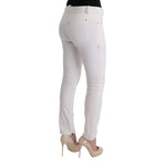 Ermanno Scervino White Cotton Slim Fit Casual Pants