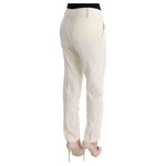 Ermanno Scervino White Cotton Regular Fit Casual Pants