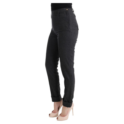 Ermanno Scervino Gray Virgin Wool Skinny Casual Pants