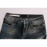 Cavalli Blue Wash Cotton Blend Slim Fit Jeans