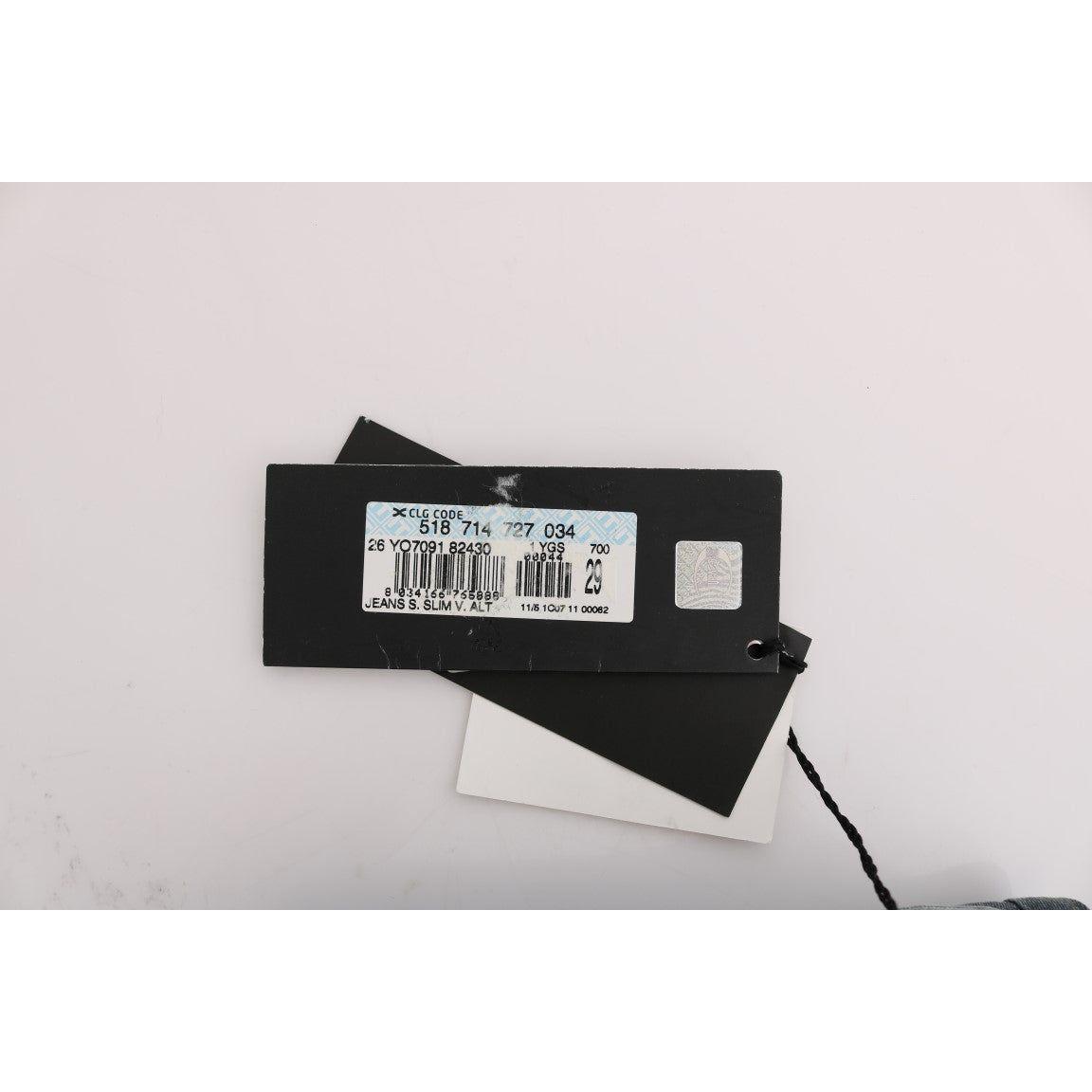 بنطلون جينز كافالي شيك بقصّة Slim Fit باللون الأزرق