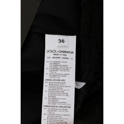 Dolce & Gabbana Black Lace Red Heart Shift Dress