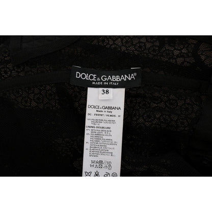 Dolce & Gabbana Black Floral Sheath Dress