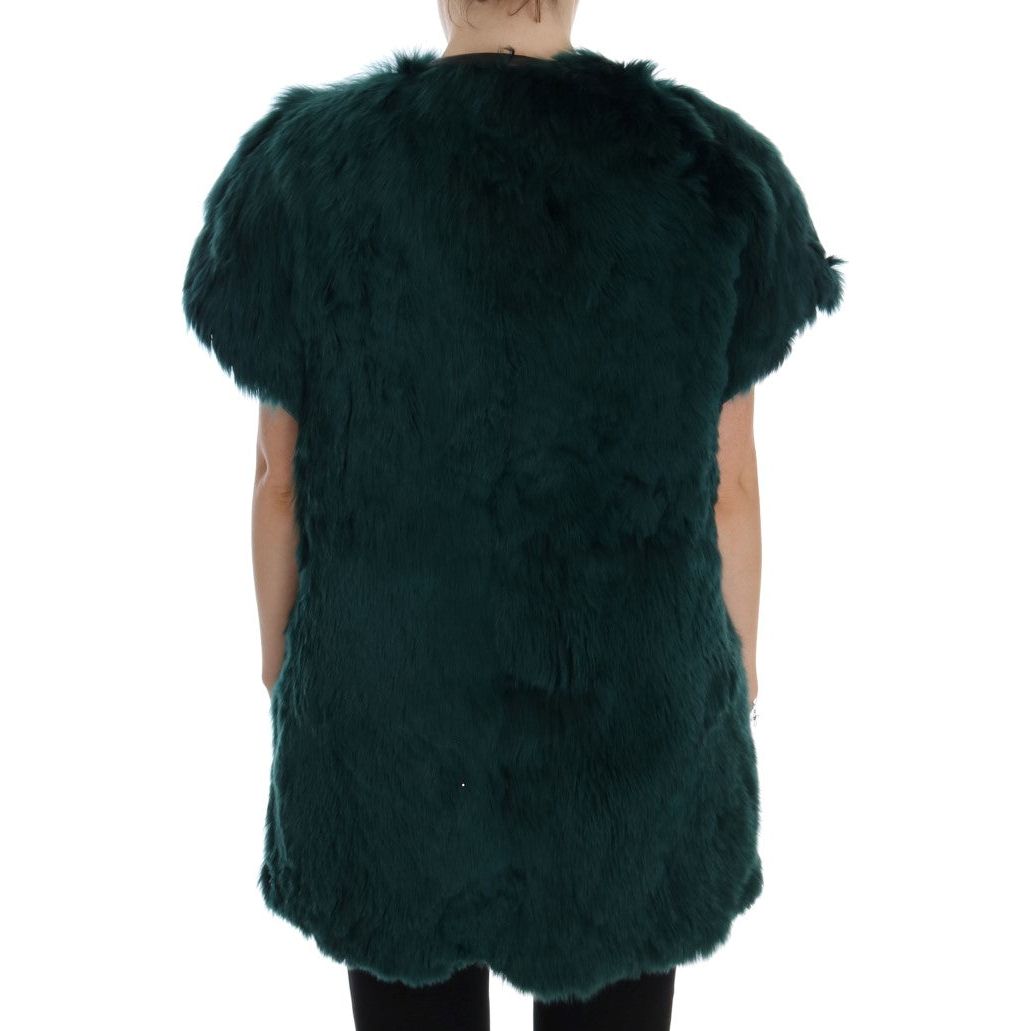 Dolce & Gabbana Green Alpaca Fur Vest Sleeveless Jacket JKT1005-2