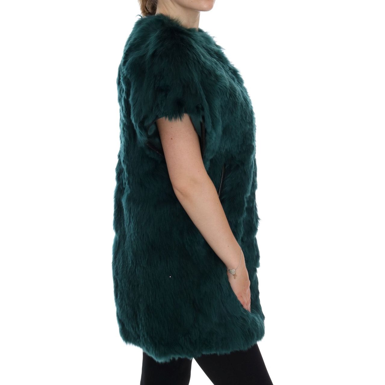 Dolce & Gabbana Green Alpaca Fur Vest Sleeveless Jacket JKT1005-2